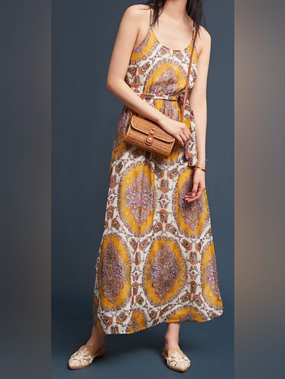 Anthropologie Akemi+Kin Medallion Maxi Dress